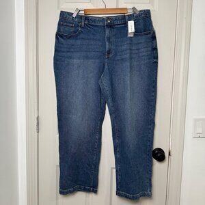 Lane Bryant Jeans‎ Womens 16 Blue Flex Waistband Mid Rise Straight Ankle NWT